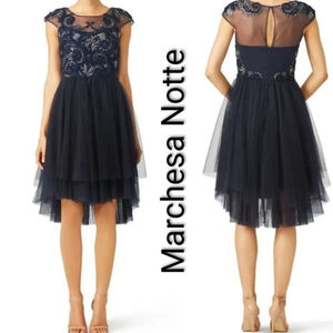 Marchesa Notte | Dresses | Marchesa Notte Embroidered Velvet High Low Dress  Size 2 Price Is Firm | Poshmark